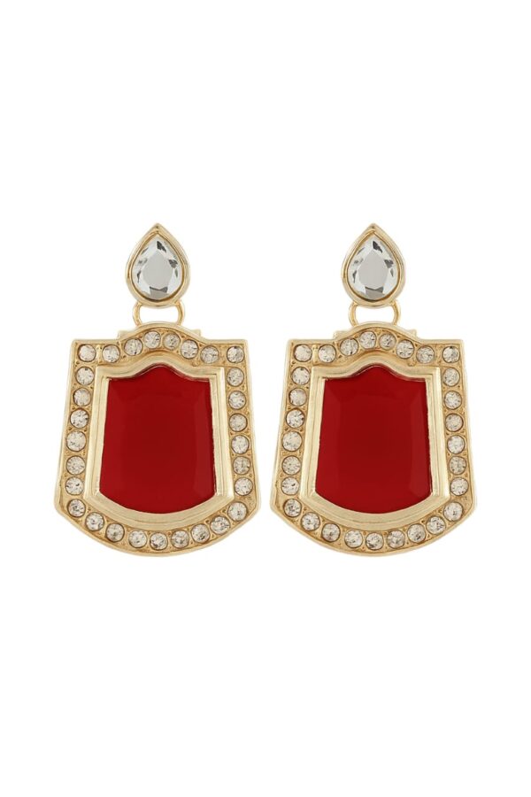 Marry Ruby Square Stone Stud Earring