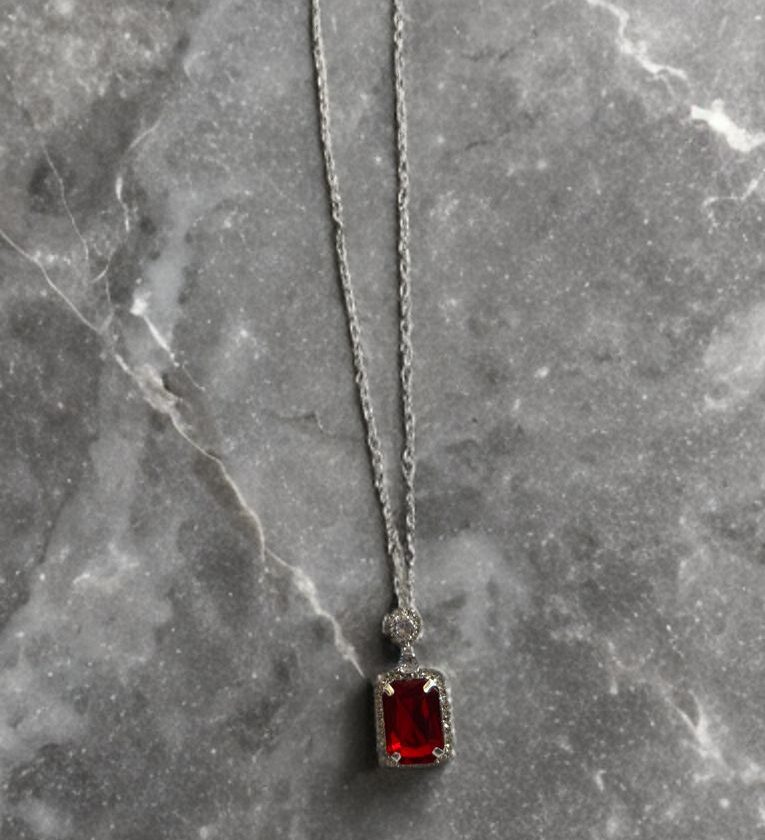Ruby Red Aura Pendant