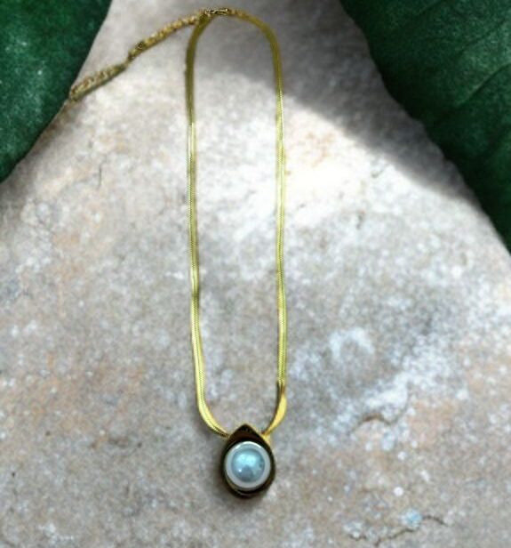 NP Golden Grace Pearl Chain Necklace